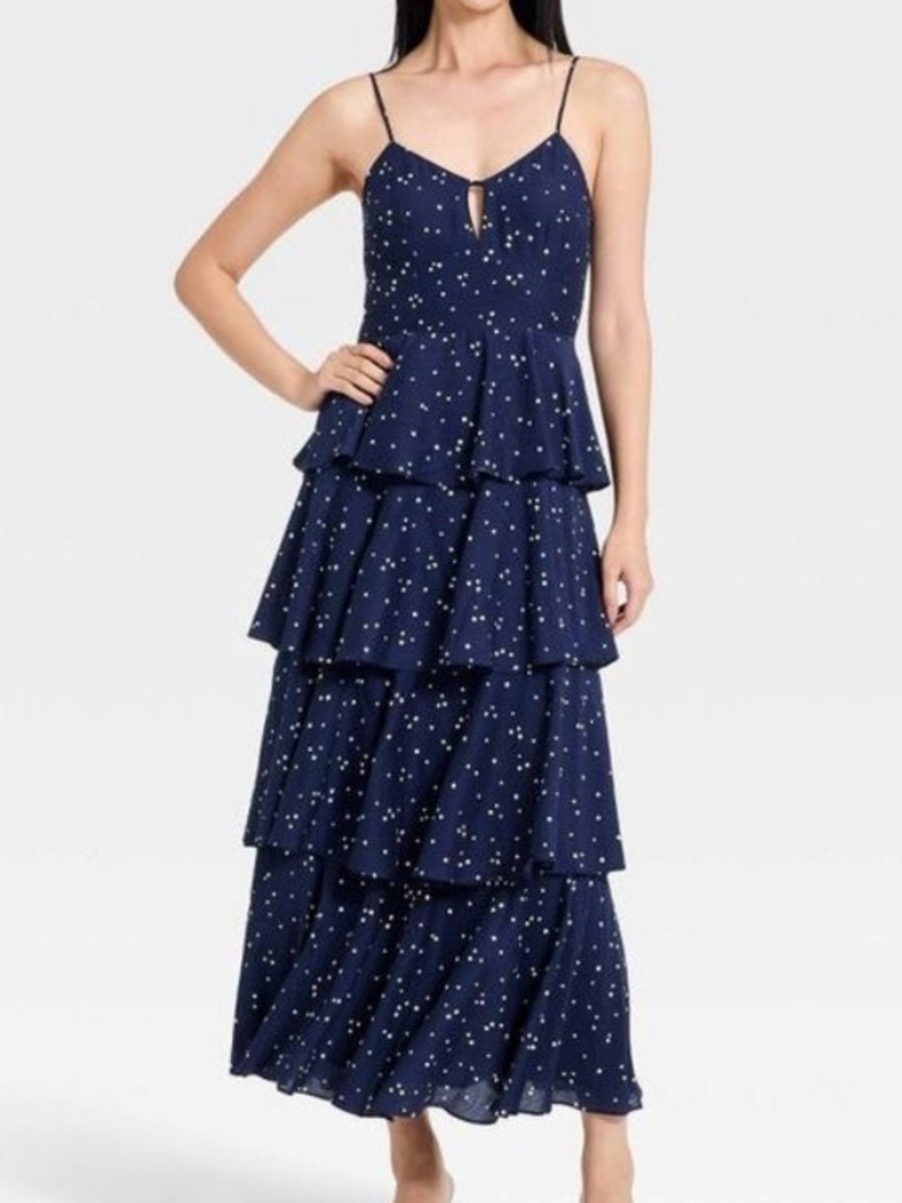 Tiered Ruffle Navy Maxi Dress - A New Day- NWT